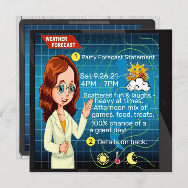 #2 Invitation à la fête Fun in the Forecast (Devant / Derrière)