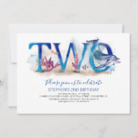 2 Invitation d'anniversaire Ocean Underwater World