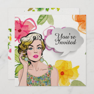 #2 Invitation florale Sophistiquée Pop Art Lady