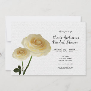 2 Invitations de Fête de Mariage aux Roses Peintes