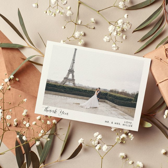 2 Mariage de calligraphie photo Carte de remerciem (Créateur téléchargé)