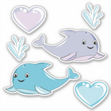 2 mignonette Meilleur Ami Baleines Vinyl Sticker