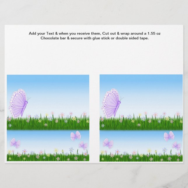 2 Papillon Anniversaire Personnalisé Candy Bar Wra (Devant)