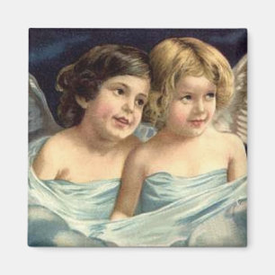 2 Petits Anges en Bleu - Aimant