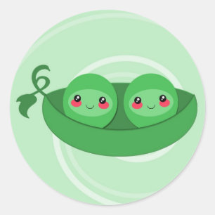 2 PETITS POIS dans une COSSE - autocollant
