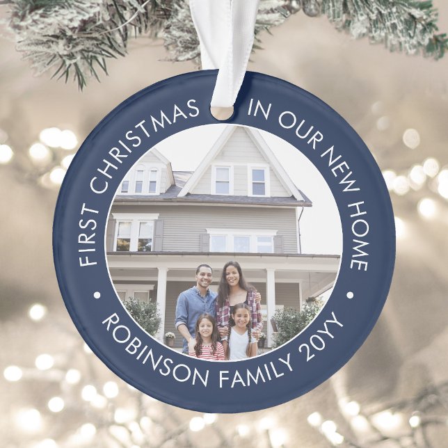 2 Photo 1er Noël Ménage Marine Bleu Blanc (Créateur téléchargé)