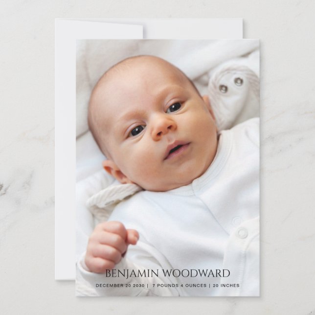 2 Photo Faire-part de naissance bébé (Devant)