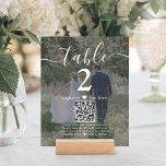 2 Photo Mariage Site Web QR Code Dark Table Numéro<br><div class="desc">Ajoutez une touche de finition personnalisée aux décorations de la réception de mariage avec des cartes personnalisées de photo et de numéro de table QR Code. Les images et tout le texte sont simples à customiser, et peuvent être différents ou les mêmes à l'avant et à l'arrière. Si vous préférez,...</div>