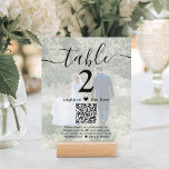 2 Photo Mariage Site Web QR Code Lumière Numéro de<br><div class="desc">Ajoutez une touche de finition personnalisée aux décorations de la réception de mariage avec des cartes personnalisées de photo et de numéro de table QR Code. Les images et tout le texte sont simples à customiser, et peuvent être différents ou les mêmes à l'avant et à l'arrière. Si vous préférez,...</div>