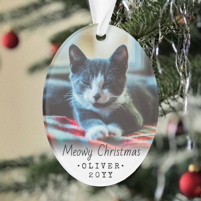 2 Photo N'Importe Quel Texte Meowy Chat de Noël No (Créateur téléchargé)
