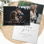 2 Photo pour toujours Merci Carte de remerciements<br><div class="desc">Mariage de calligraphie simple et élégant merci carte photo plié. Parfait pour les mariages,  anniversaires,  diplômes et autres événements. Pour une personnalisation plus avancée de cette conception,  cliquez sur le BOUTON OUTIL DESIGN BLEU.</div>