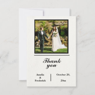 2 photos Mariage Carte de remerciements avec citat