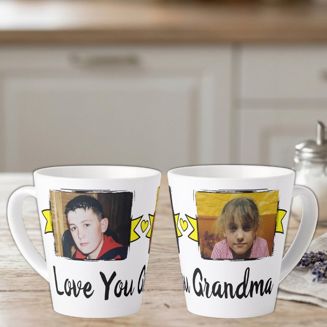 2 photos mug amour vous grand-mère jaune latte (Créateur téléchargé)