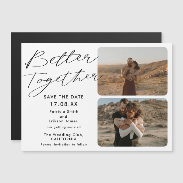 2 photos noir blanc mieux ensemble enregistrer la  (Devant / Derrière)