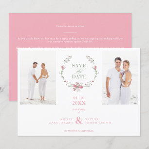 2 Photos Pink Floral Collage Mariage Covid19