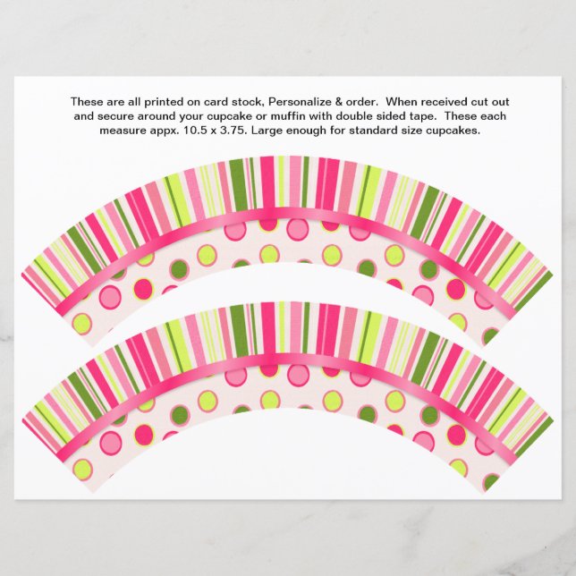 2 Polka Dot Anniversaire Personnaliser Cupcake Wra (Devant)