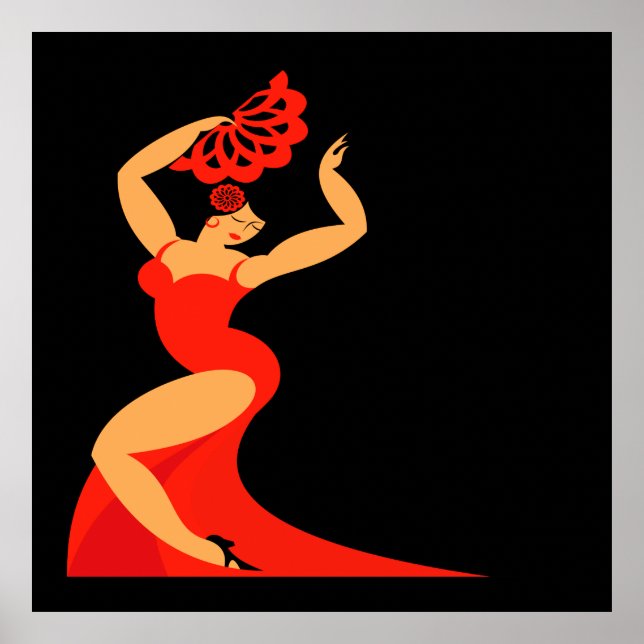 #2 Poster de la danseuse de flamenco Lg. (Devant)