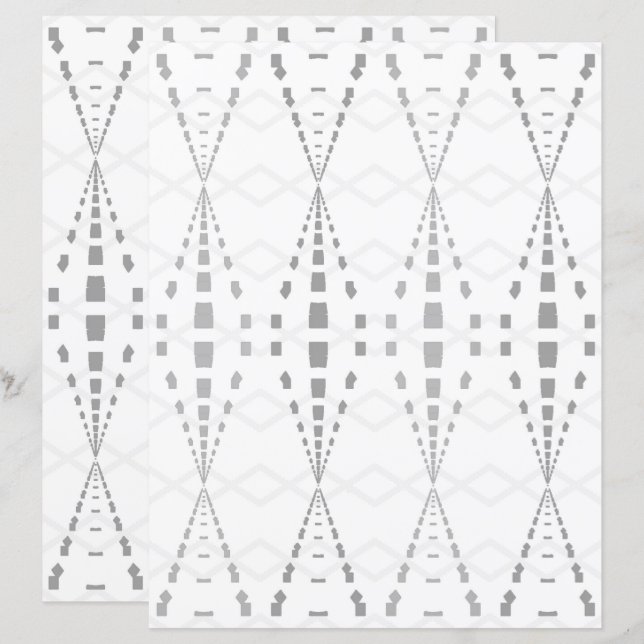 2-Sided Ley Lines Lt Grayscale Scrapbook Page (Devant / Derrière)