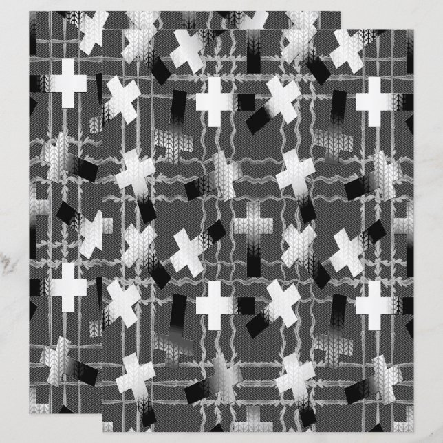 2-Sided Sown in Faith Grayscale Scrapbook Paper (Devant / Derrière)