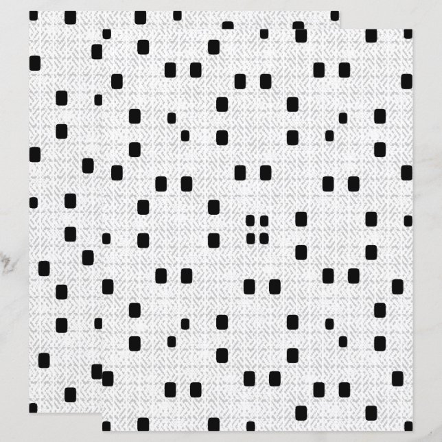 2-Sided W&B Textured Minimalism Scrapbook Page (Devant / Derrière)