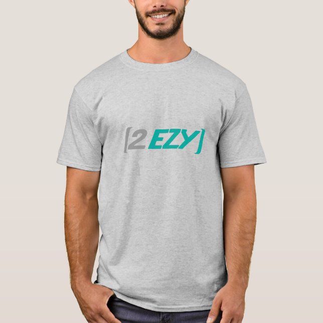 2 T-shirt vert & gris pour hommes EZY (Devant)