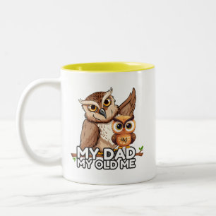 2-Tone Mug 11oz : Mon papa Mon Vieux Moi (jaune)