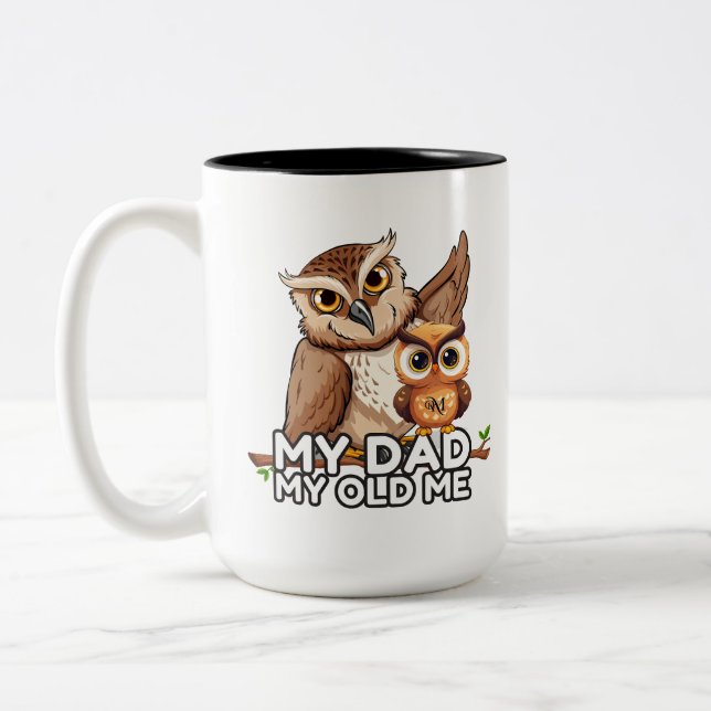 2-Tone Mug 15oz : Mon père Mon vieux moi (noir) (Gauche)