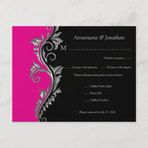 #2 Vintage rose et noir avec Swirl argenté RSVP