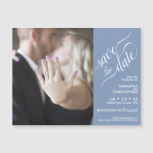 2 Volet photo mariage Enregistrer la date Blue Mag