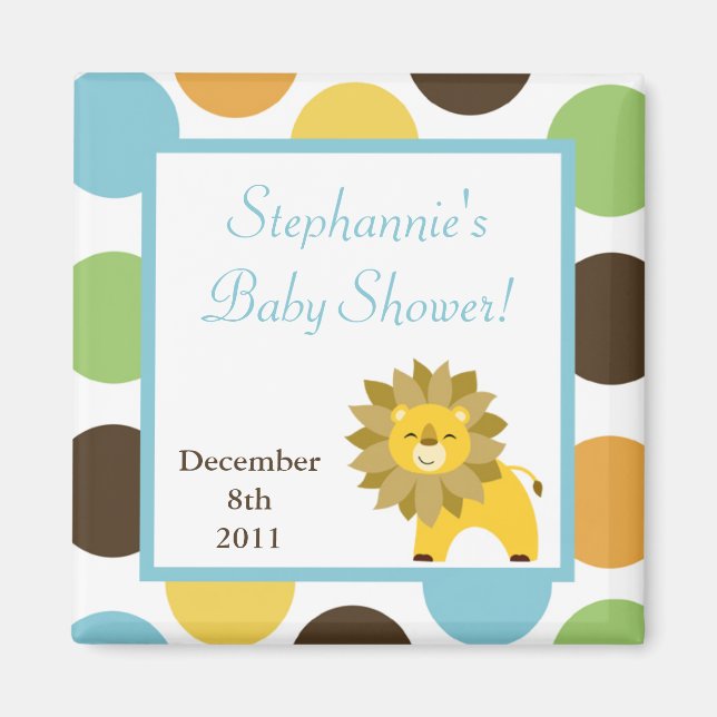 2"x2"Jungle King Lion Safari Zoo Magnet Favoriser (Devant)