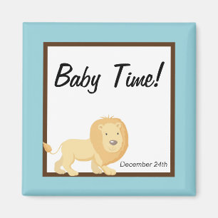 2"x2" Magnet Favoriser Lion Jungle Bleue