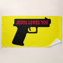 2A - JESUS VOUS AIME Serviette de plage