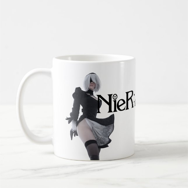 2B Nier Automata Blanc brillant Mug (Gauche)