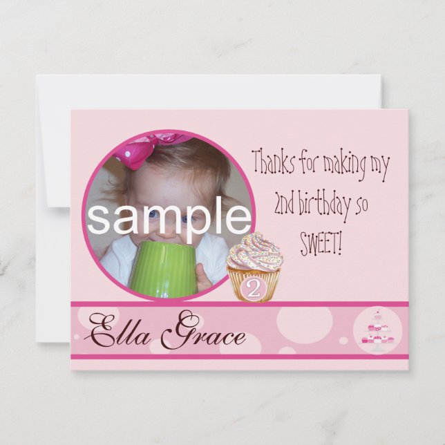 2e anniversaire Carte de remerciements (Devant)