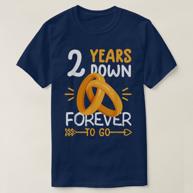 2e anniversaire de mariage  t-shirt pour couples a (Design devant)