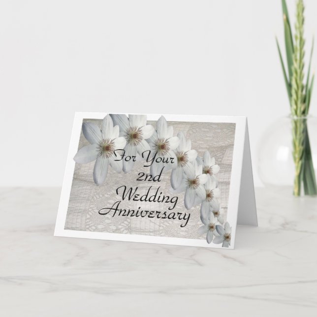 2e anniversaire Mariage Carte Modèle traditionnel (Devant)