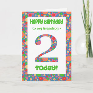 2e carte d'anniversaire pour Grandson, Bright et B