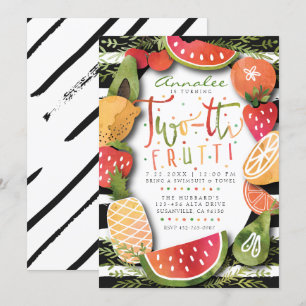 2E INVITATION D'ANNIVERSAIRE   Parti des fruits à 