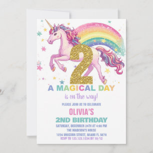 2e Invitations d'anniversaire de l'Unicorne