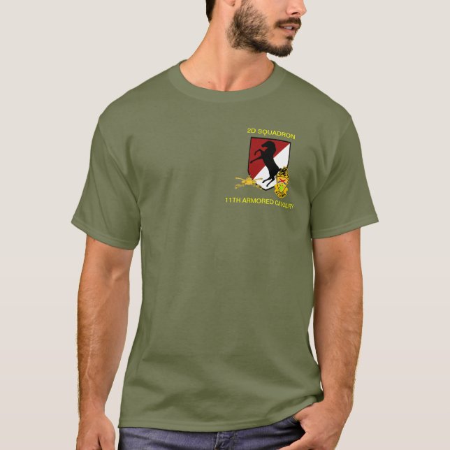 2ème 11ème T-SHIRT de CAVALERIE BLINDÉE d'ESCADRON (Devant)