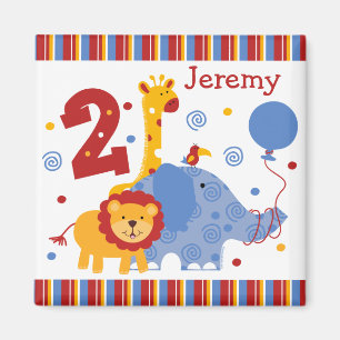 2ème aimant de coutume d'anniversaire de safari