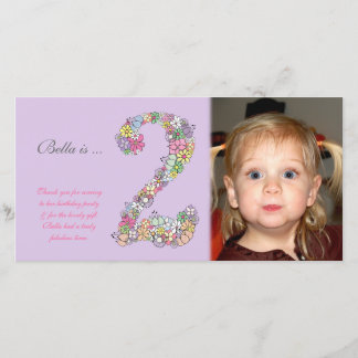 2ème carte photo de Merci d'anniversaire de bébés