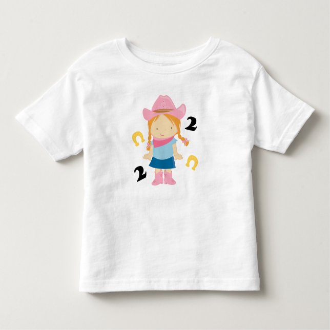 2ème Cow-girl d'anniversaire T-shirt de 2 ans (Devant)