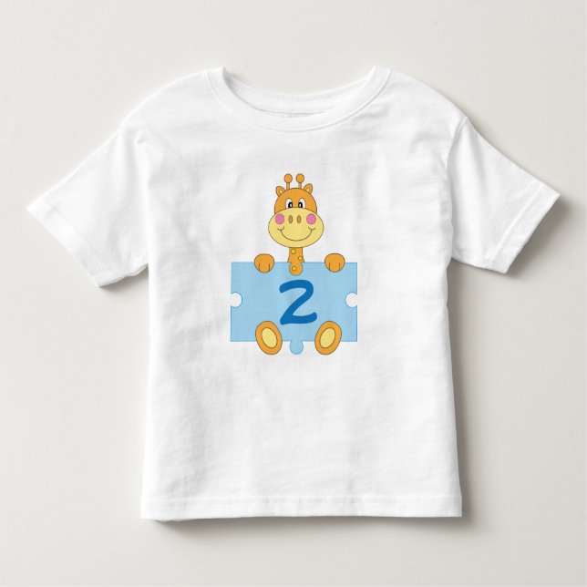2ème Girafe d'anniversaire je suis T-shirt de deux (Devant)