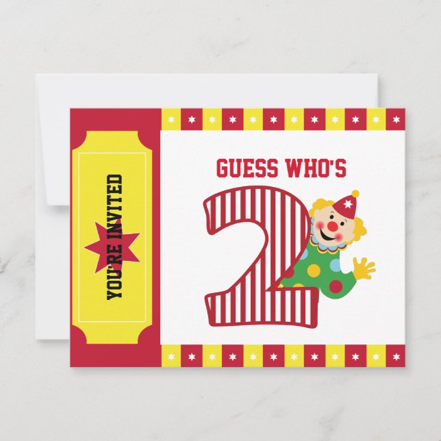 2ème Invitation de ondulation de clown de cirque (Devant)