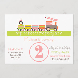 2ème Invitation de train de fille d'anniversaire