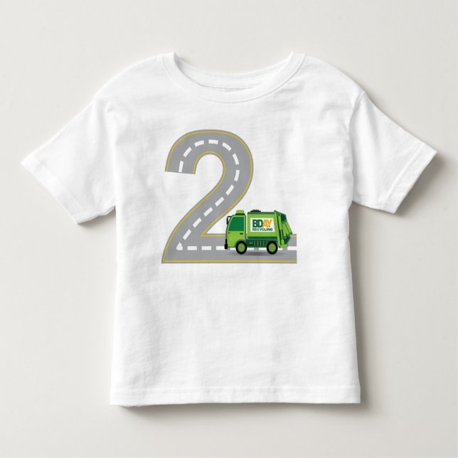 2ème T-shirt de camion à ordures d'anniversaire (Devant)