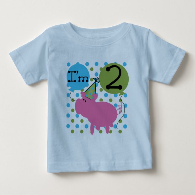 2èmes T-shirts et cadeaux d'anniversaire de porc (Devant)