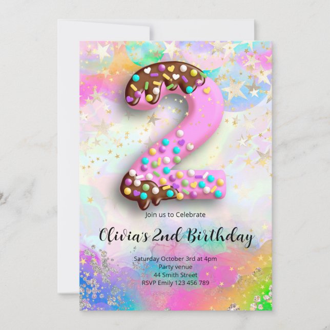 2nd Birthday Girls Invitation (Devant)