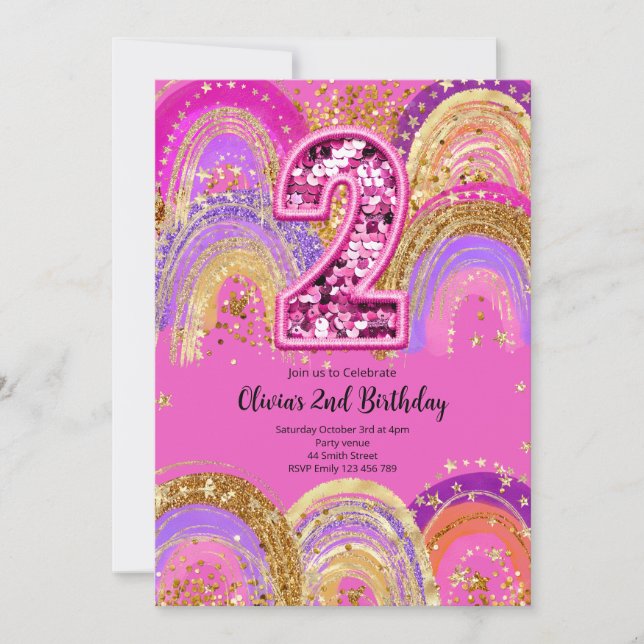 2nd Birthday Girls Invitation (Devant)